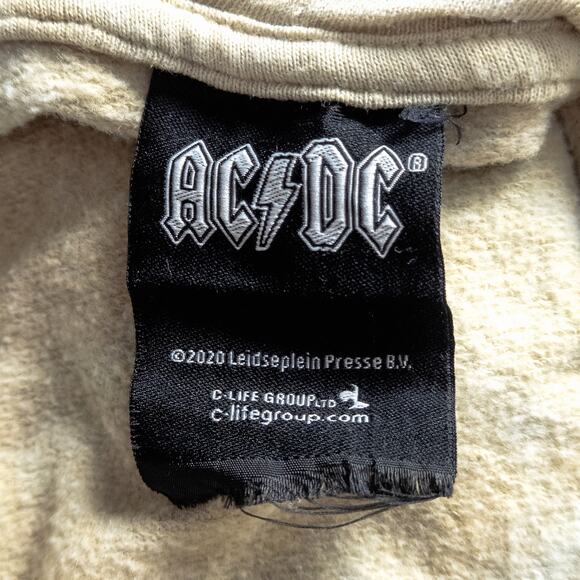 ACDC Women's Hoodie Band Graphic Pullover Soft Grunge Retro 80s Tie Dye Sz Large - Picture 8 of 8